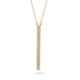 14ct Rose Gold Pave Diamond Bar Necklace