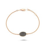 14ct Rose Gold Pave Black Diamond Bracelet