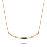 Pave 14ct Rose Gold Black Diamond Necklace