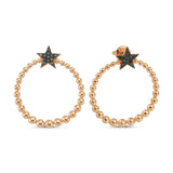 Stardust Bonbon Black Diamond Hoop Earrings