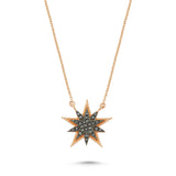 Stardust 14ct Rose Gold Pave Black Diamond Necklace